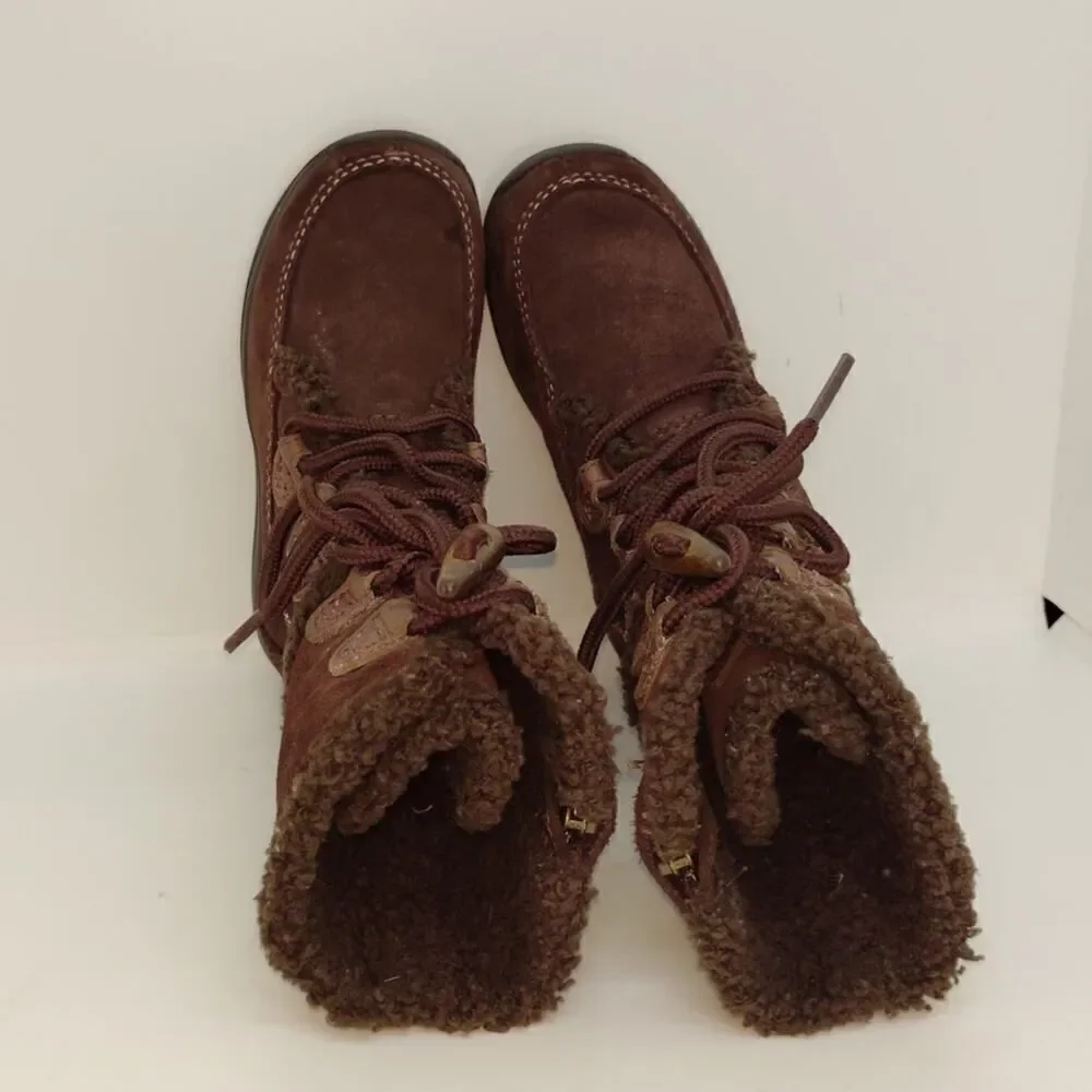 Timberland Toddler Girls Pre-owned Tall Zippered Dark Brown Suede Boots- sz. 9